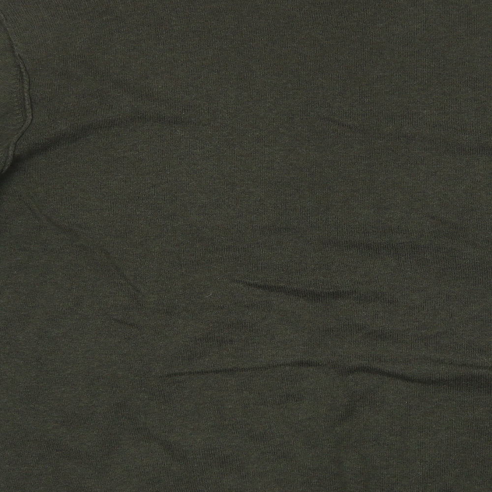 Gqap Mens Green Crew Neck  Cotton Pullover Jumper Size XL