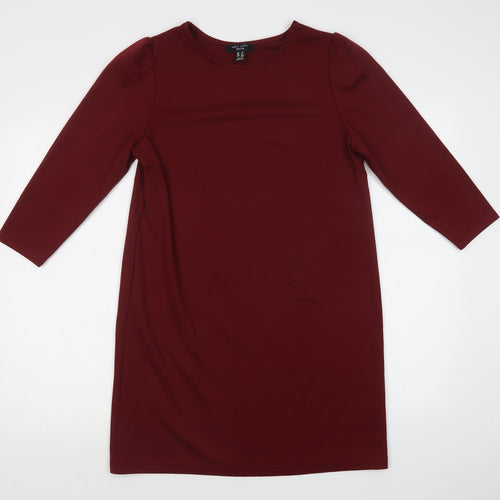 New Look Womens Red  Polyester Shift  Size 10  Crew Neck