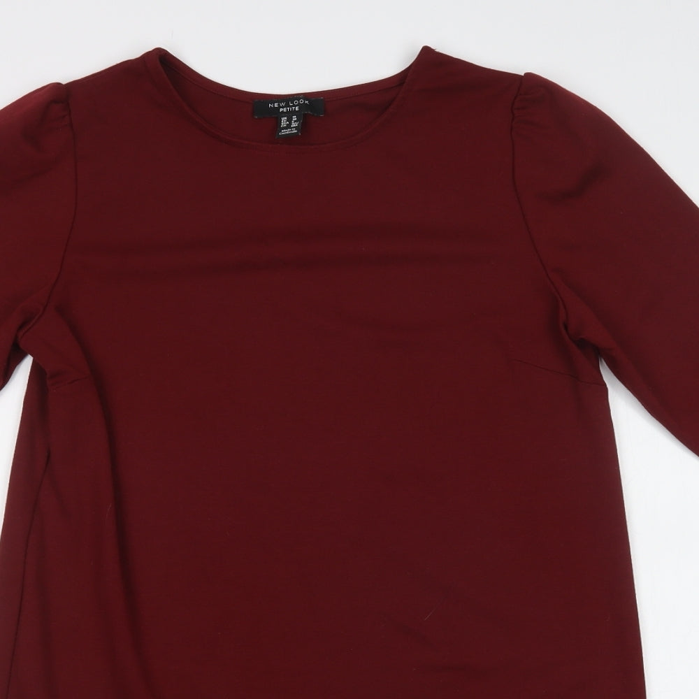 New Look Womens Red  Polyester Shift  Size 10  Crew Neck