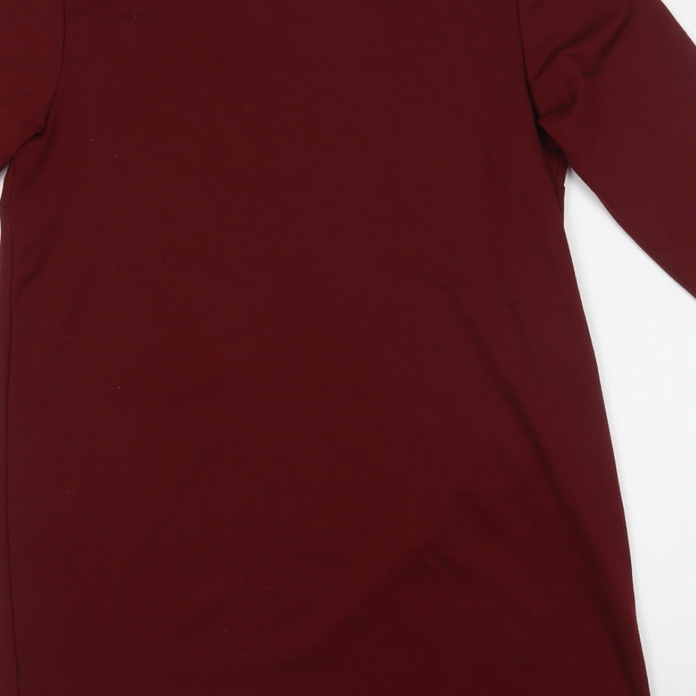 New Look Womens Red  Polyester Shift  Size 10  Crew Neck