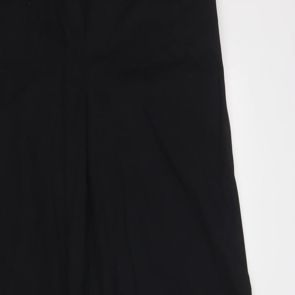 NEXT Womens Black  Cotton Cargo Trousers Size 16 L33 in Regular Hook & Loop