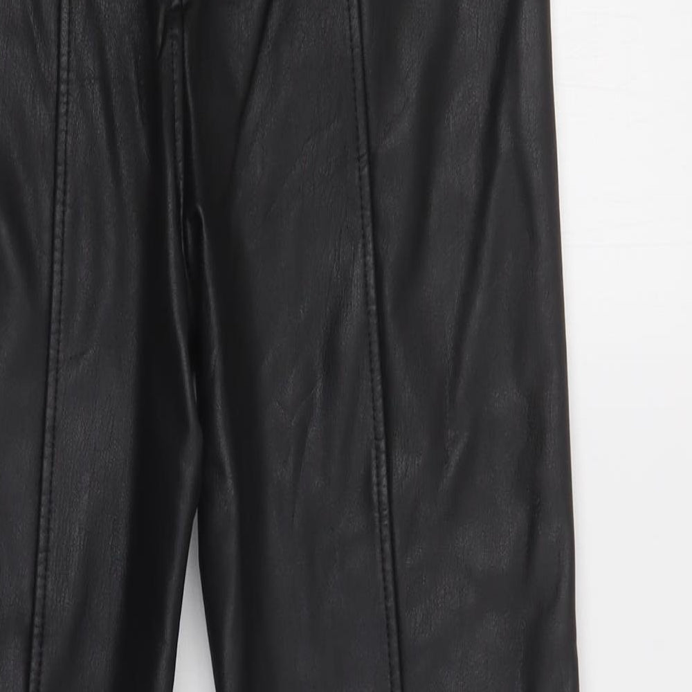 New Look Womens Black  Polyurethane Jegging Trousers Size 10 L30 in Regular Zip - Faux Leather