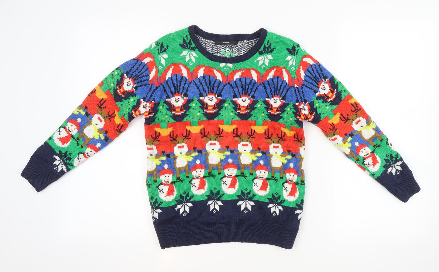 George Boys Multicoloured Round Neck  Acrylic Pullover Jumper Size 10 Years   - Christmas