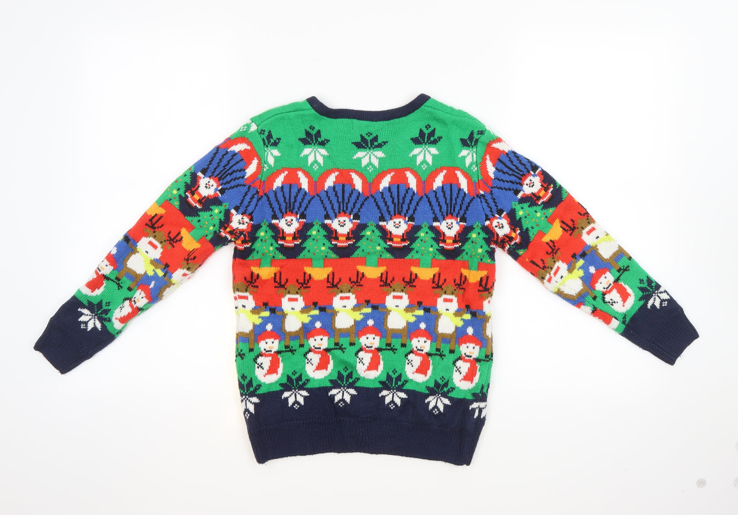George Boys Multicoloured Round Neck  Acrylic Pullover Jumper Size 10 Years   - Christmas
