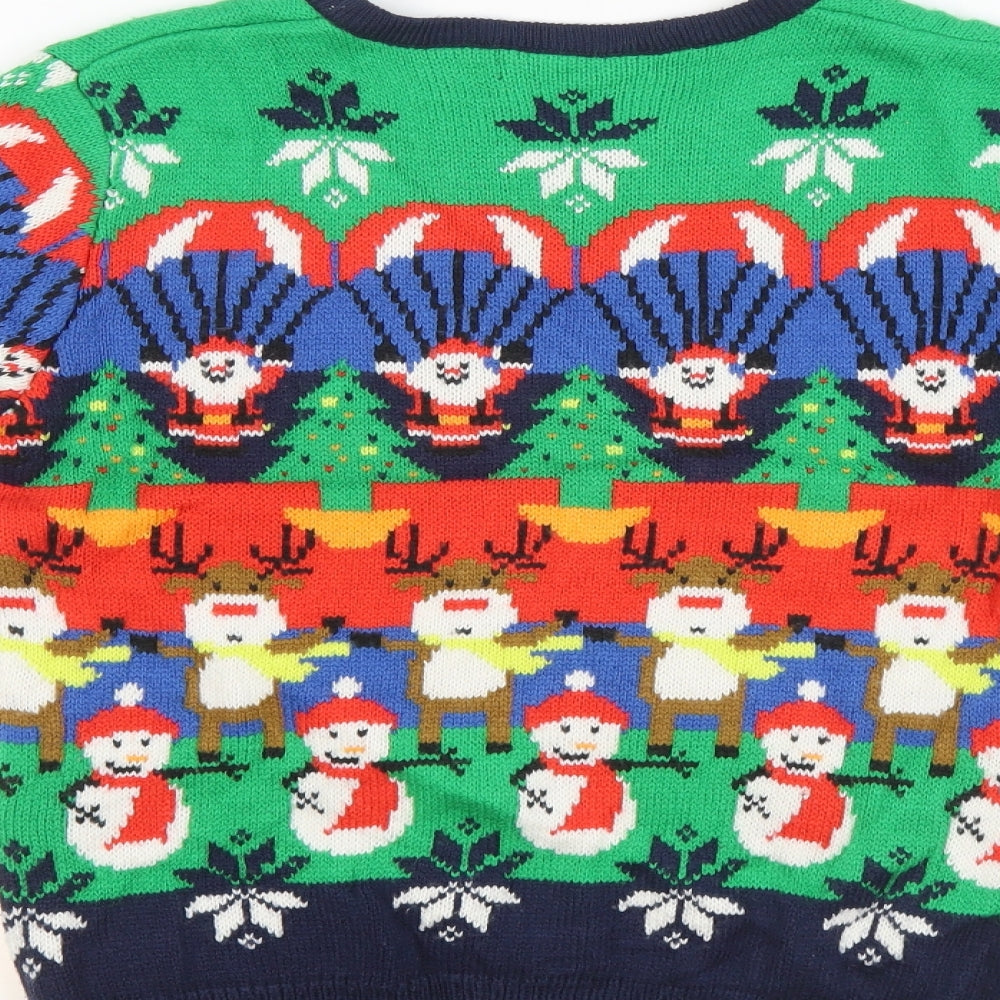 George Boys Multicoloured Round Neck  Acrylic Pullover Jumper Size 10 Years   - Christmas