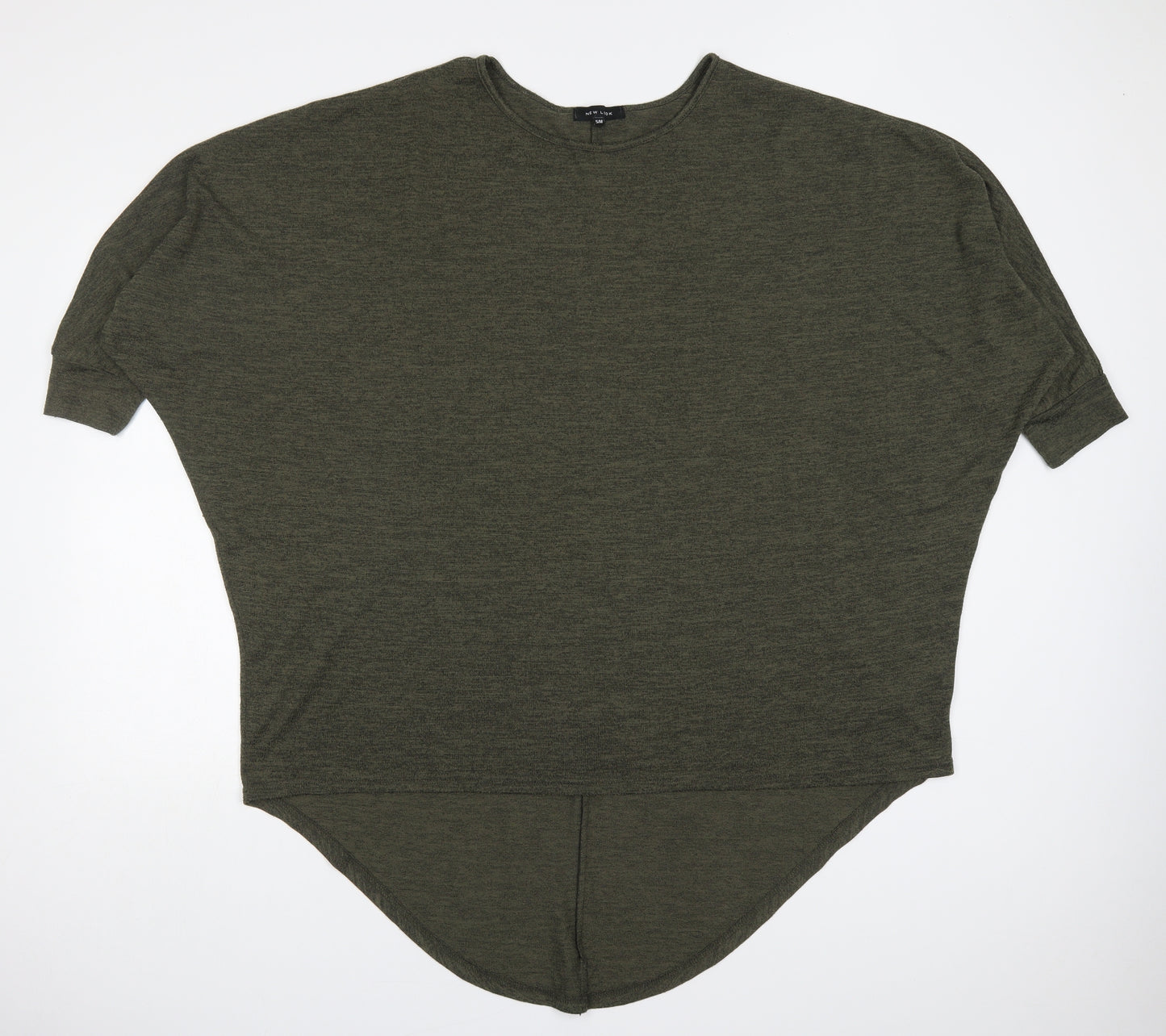 New Look Womens Green  Polyester Basic T-Shirt Size S Round Neck