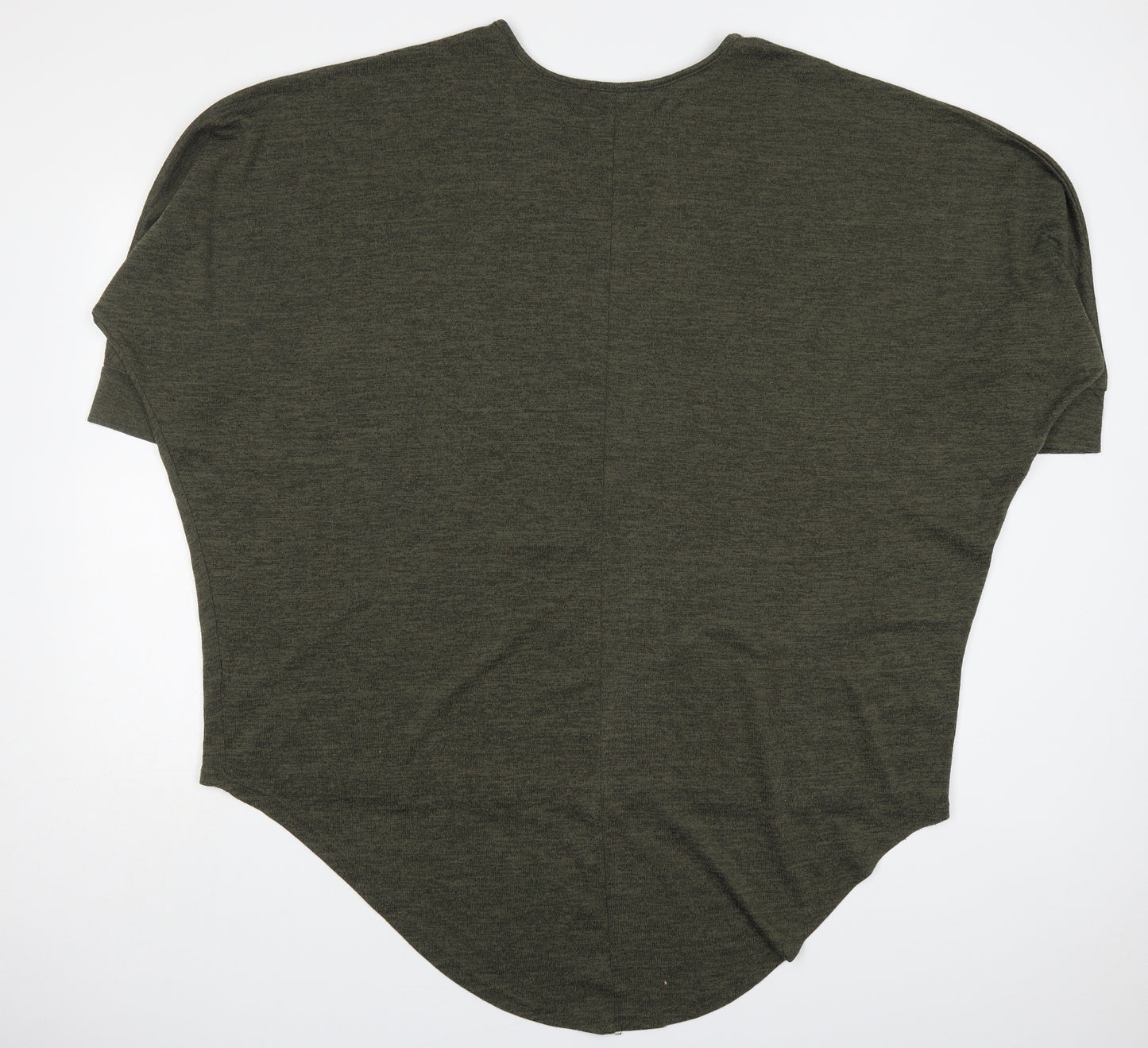 New Look Womens Green  Polyester Basic T-Shirt Size S Round Neck
