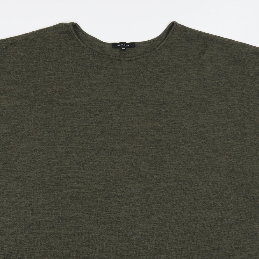 New Look Womens Green  Polyester Basic T-Shirt Size S Round Neck