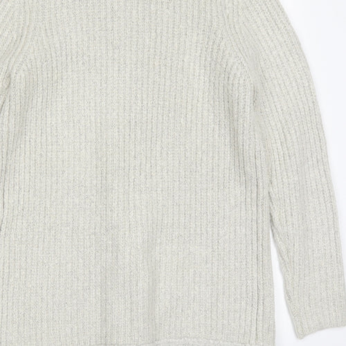M&Co Womens Grey V-Neck  Acrylic Pullover Jumper Size 12