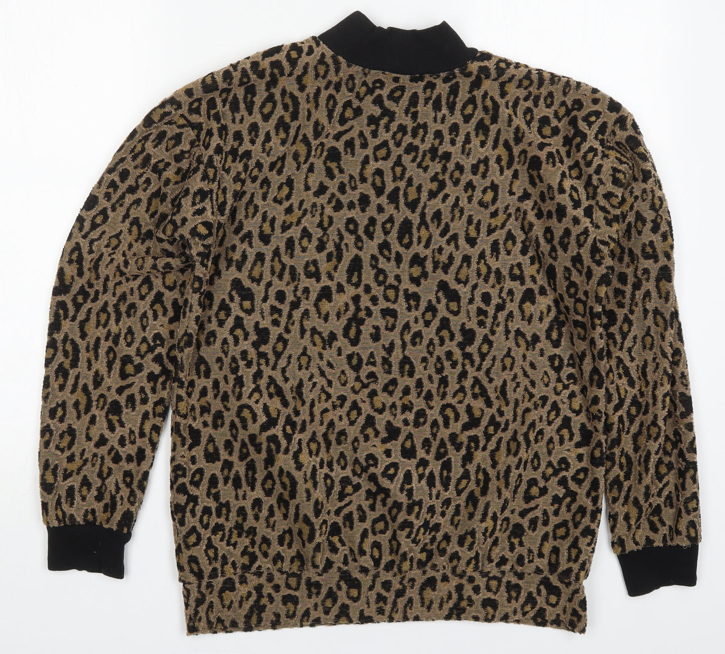 Select Womens Brown Animal Print Polyester Pullover Sweatshirt Size S  Pullover