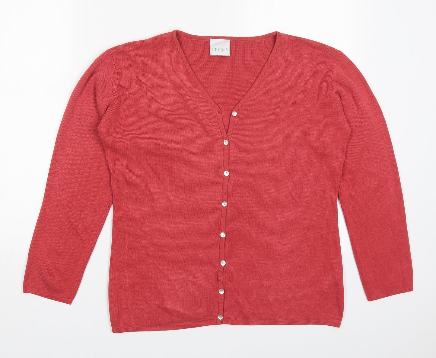 Tesco Womens Pink V-Neck  Viscose Cardigan Jumper Size 16