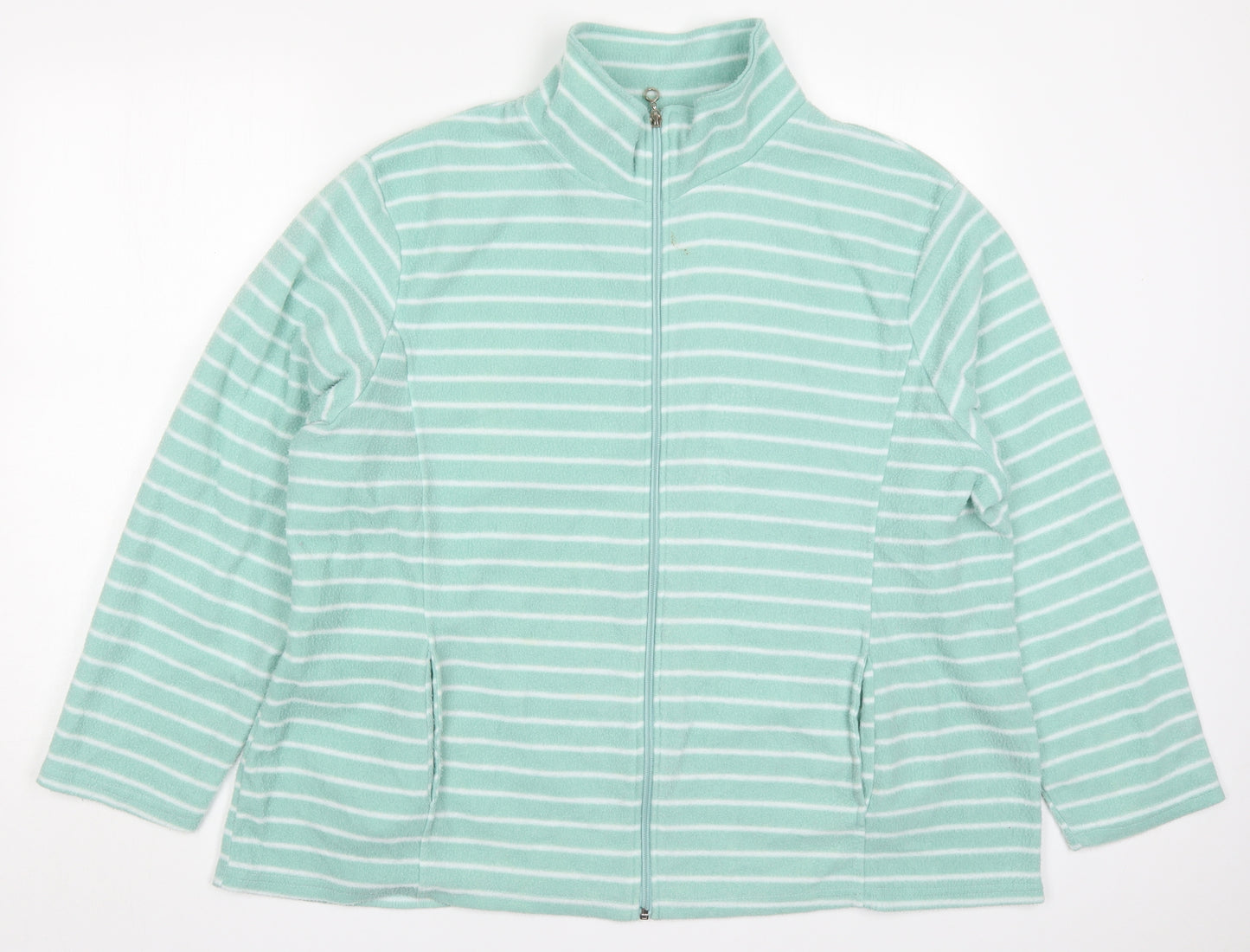 Anne De Lancay Womens Green Striped  Jacket  Size XL  Zip