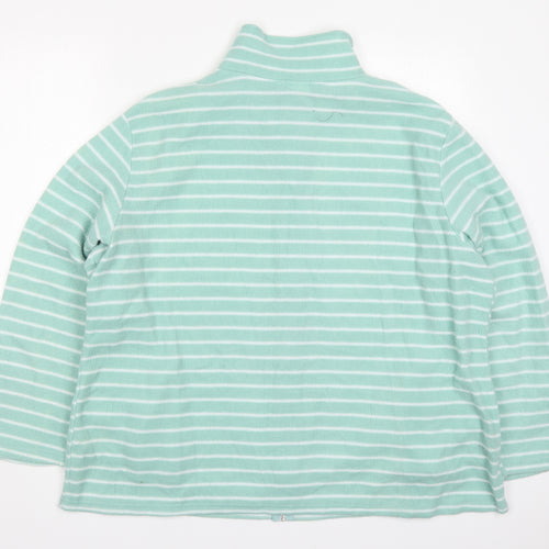Anne De Lancay Womens Green Striped  Jacket  Size XL  Zip