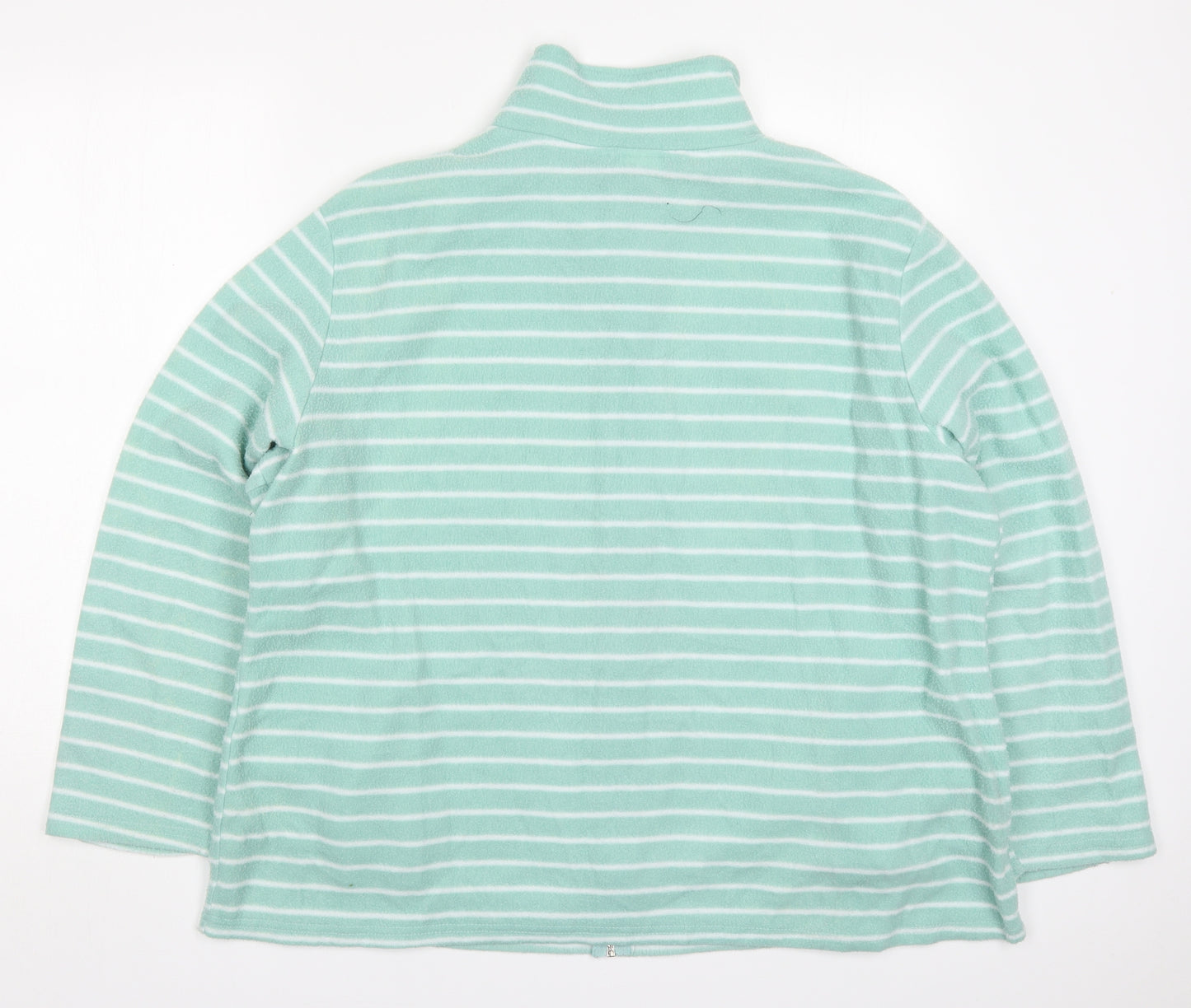 Anne De Lancay Womens Green Striped  Jacket  Size XL  Zip