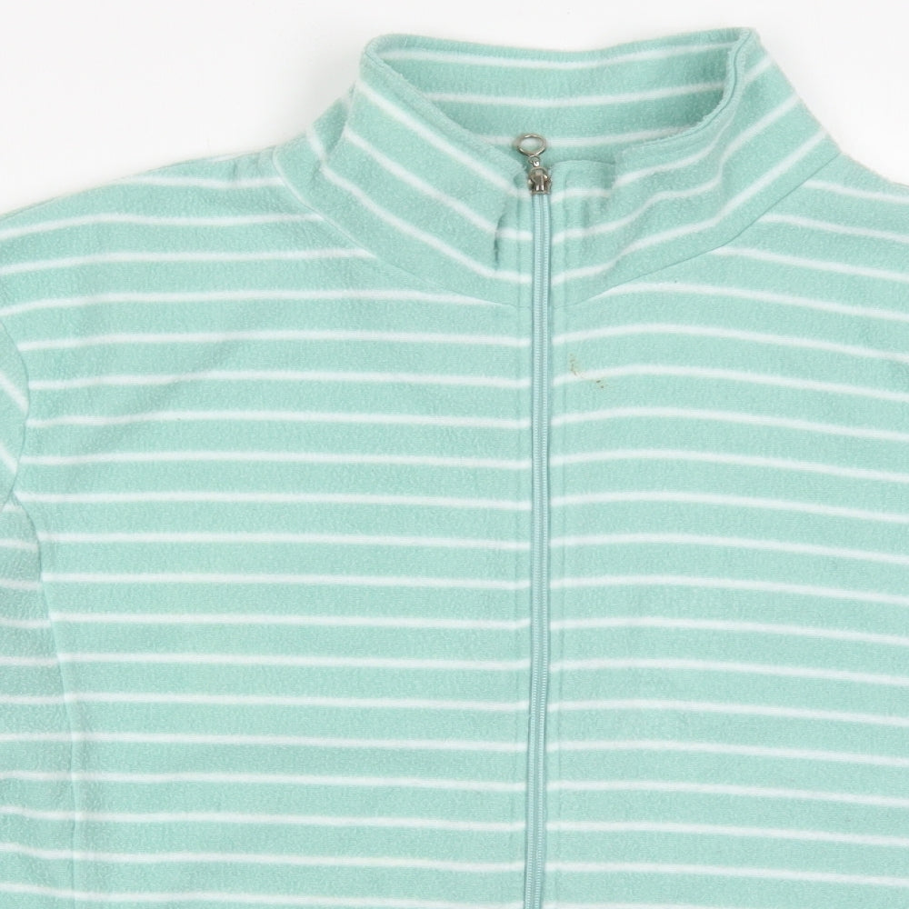 Anne De Lancay Womens Green Striped  Jacket  Size XL  Zip