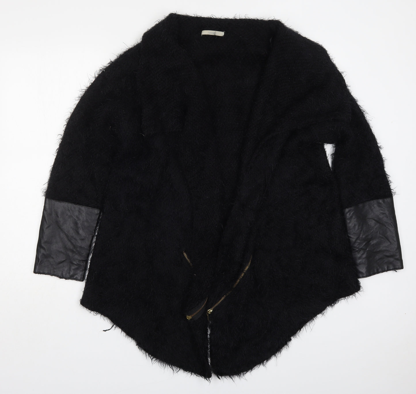 George Womens Black V-Neck  Acrylic Cardigan Jumper Size 14