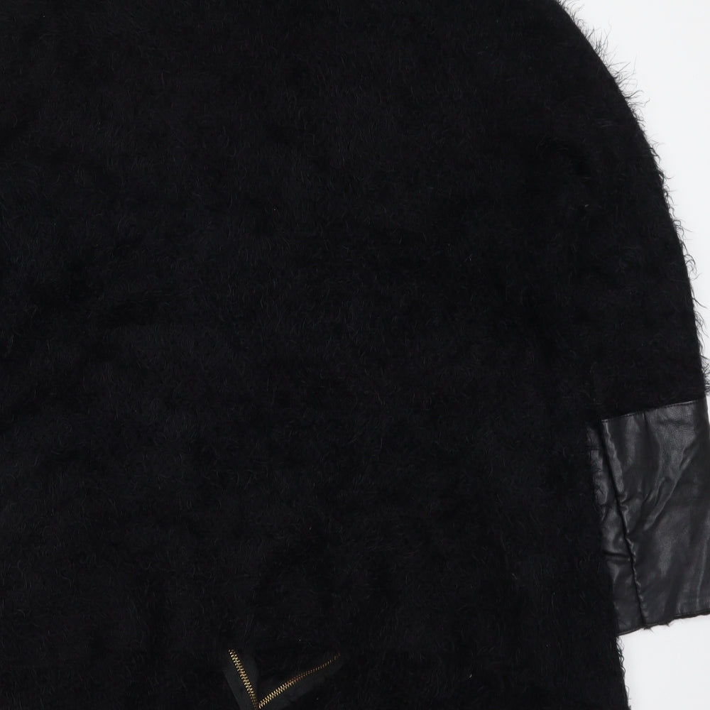 George Womens Black V-Neck  Acrylic Cardigan Jumper Size 14