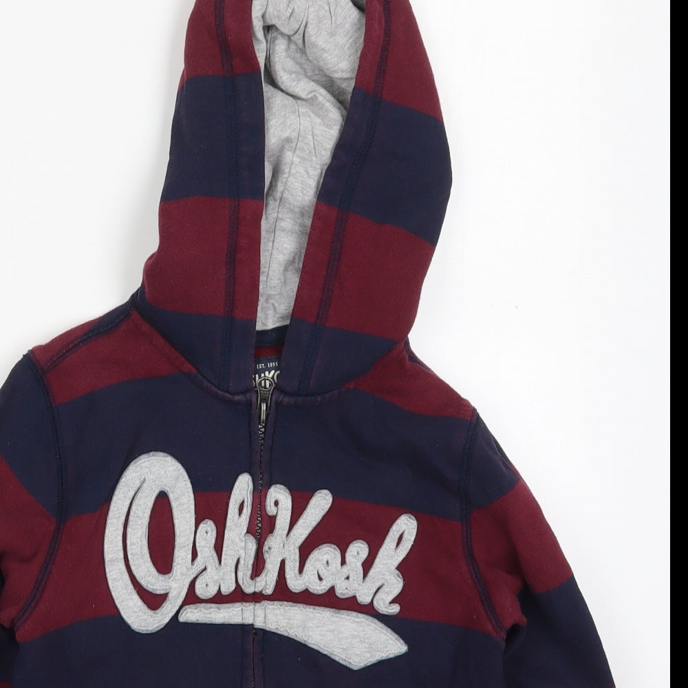 OshKosh Boys Red Spotted Cotton Full Zip Hoodie Size 8 Years  Zip