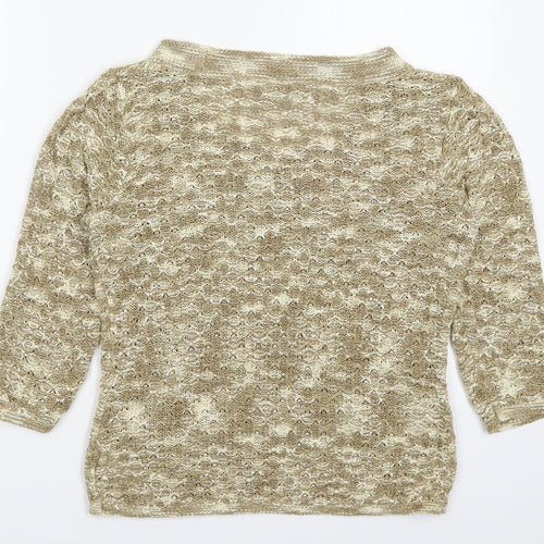 Liz Claiborne Womens Beige Round Neck  Acrylic Pullover Jumper Size M