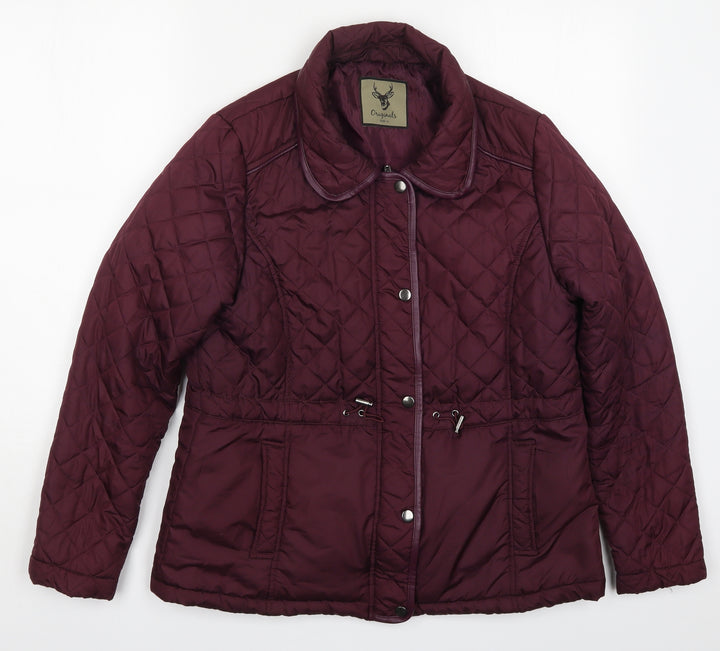 Originals Womens Purple Quilted Coat Size 14 Zip