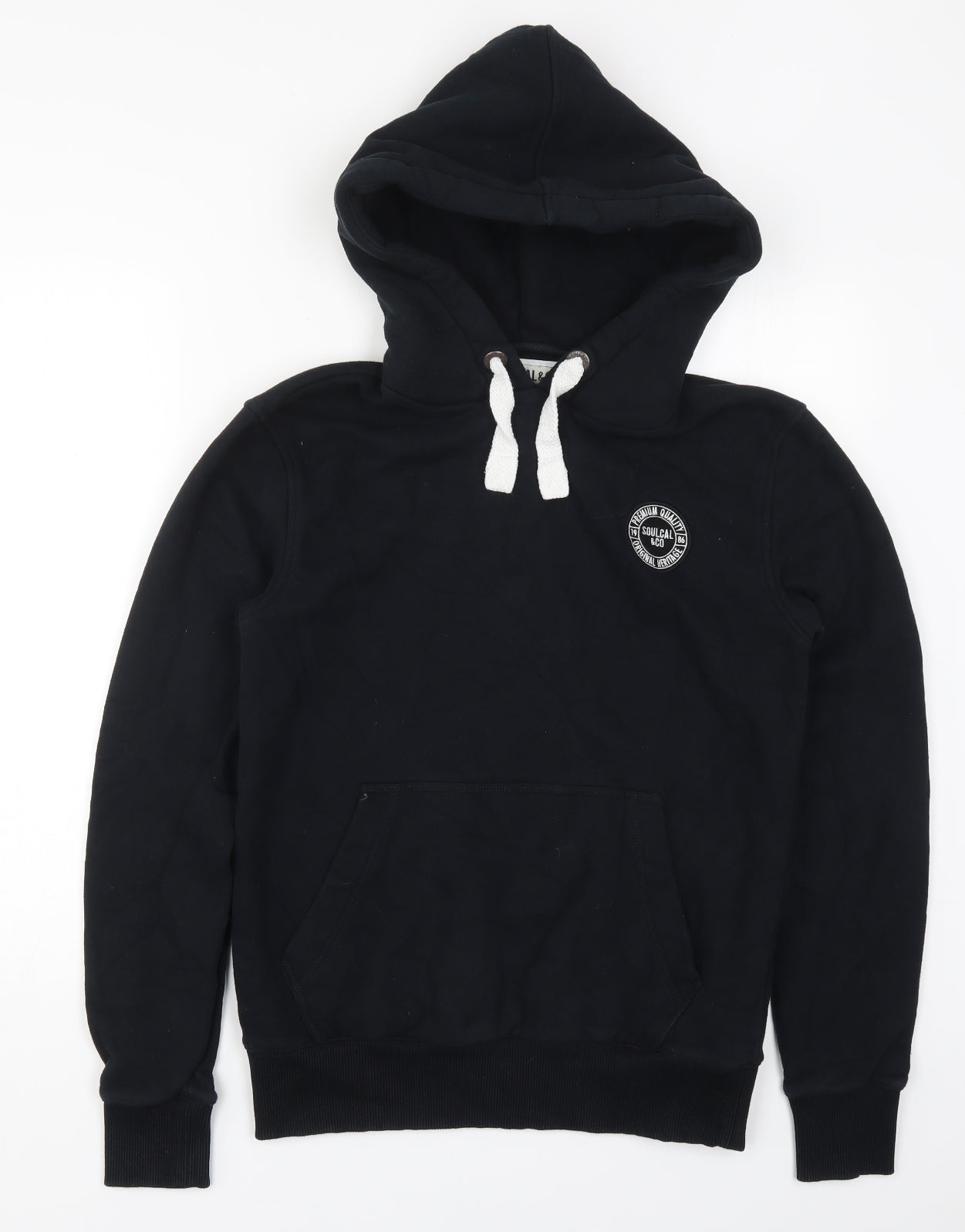 SoulCal&Co Mens Black  Cotton Pullover Hoodie Size M