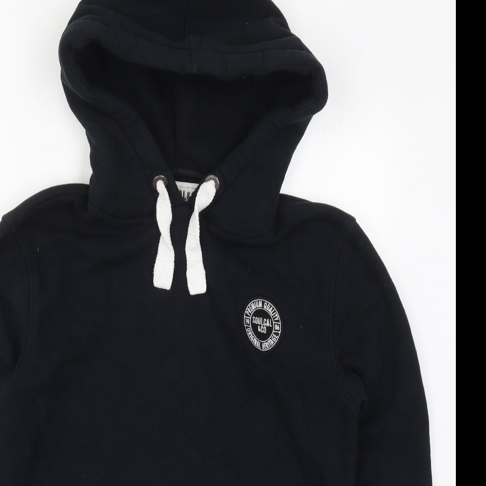 SoulCal&Co Mens Black  Cotton Pullover Hoodie Size M