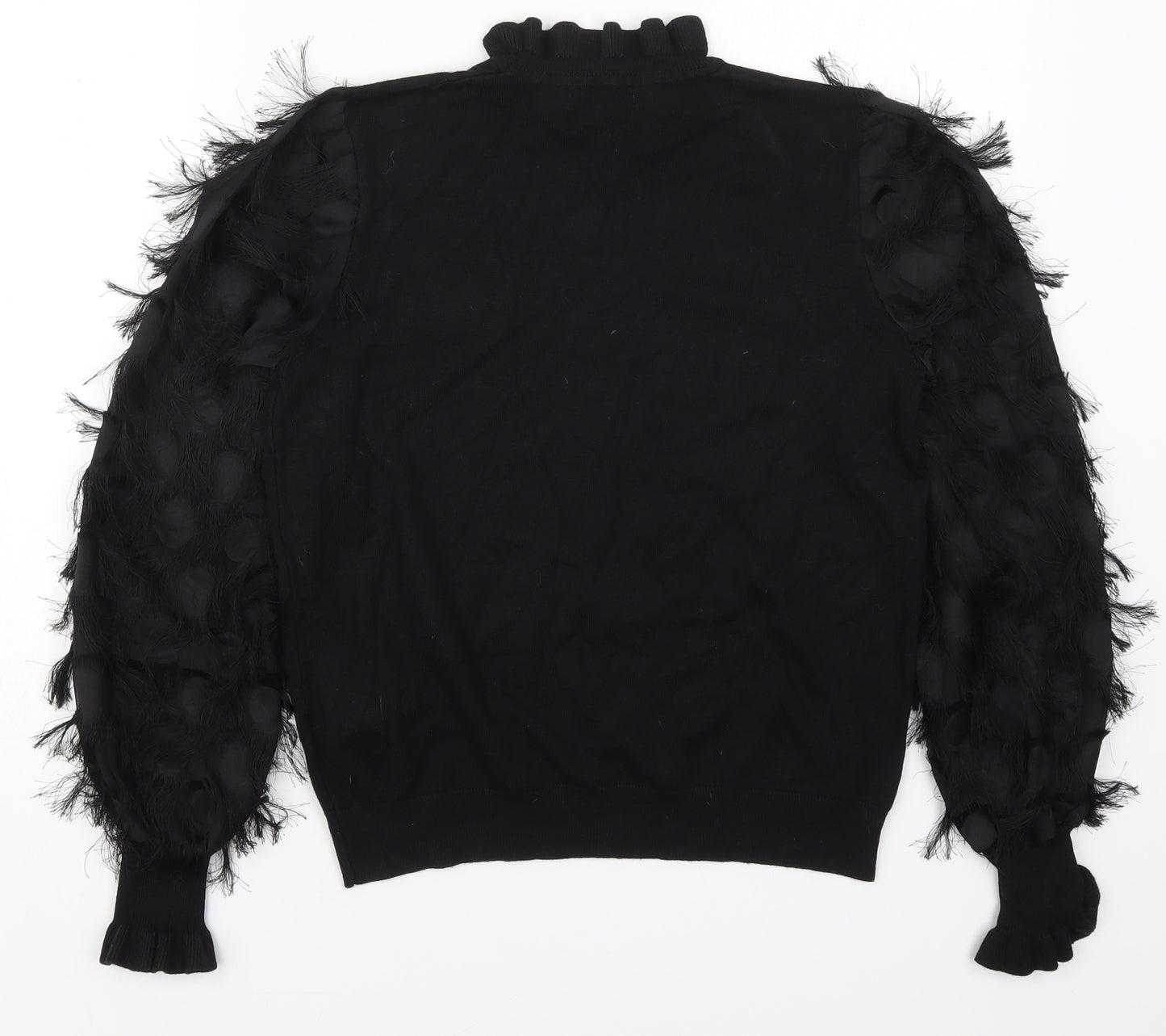 New Look Womens Black Round Neck  Viscose Pullover Jumper Size M