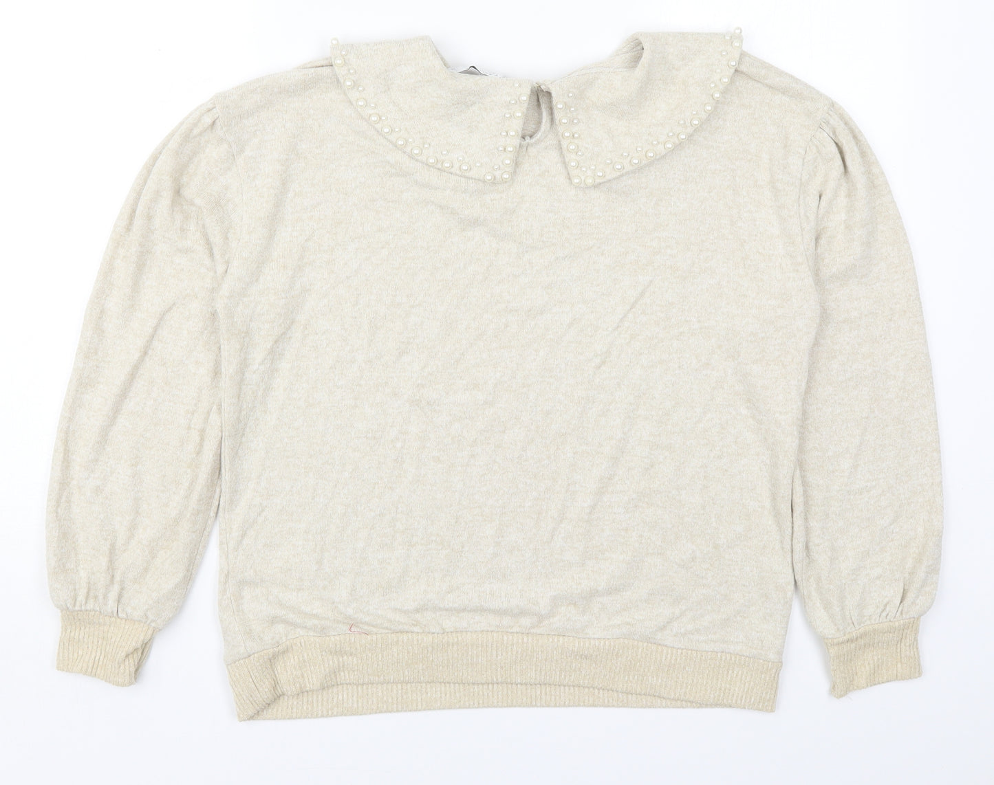 Papaya Womens Beige  Polyester Pullover Sweatshirt Size 10  Pullover