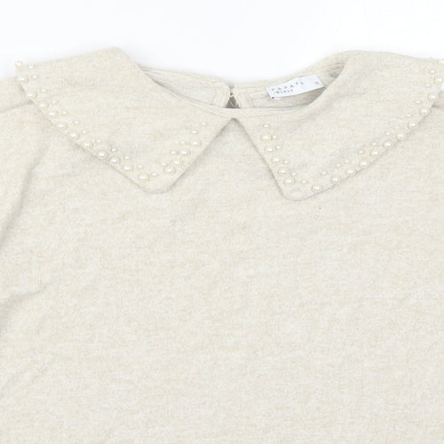 Papaya Womens Beige  Polyester Pullover Sweatshirt Size 10  Pullover