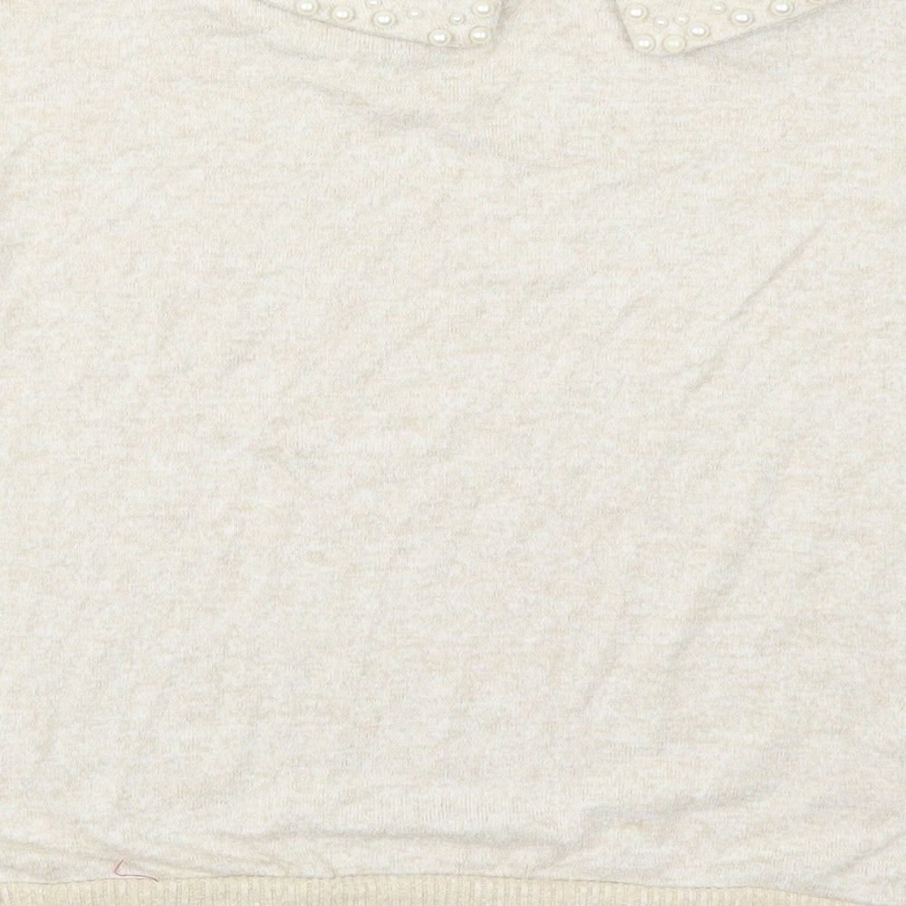 Papaya Womens Beige  Polyester Pullover Sweatshirt Size 10  Pullover