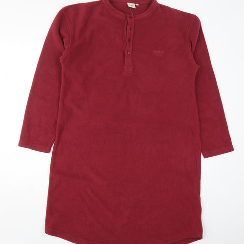 Cotton Traders Womens Red  Polyester T-Shirt Dress  Size S  Henley Pullover