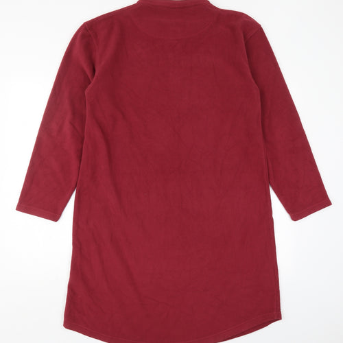 Cotton Traders Womens Red  Polyester T-Shirt Dress  Size S  Henley Pullover