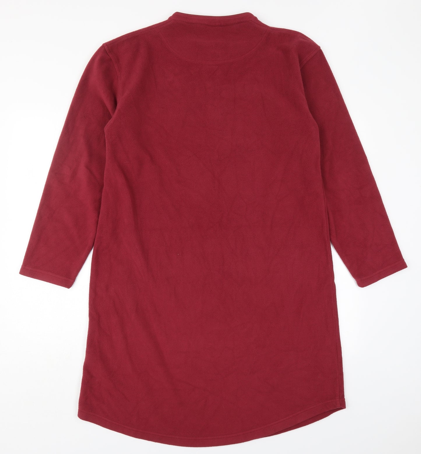 Cotton Traders Womens Red  Polyester T-Shirt Dress  Size S  Henley Pullover