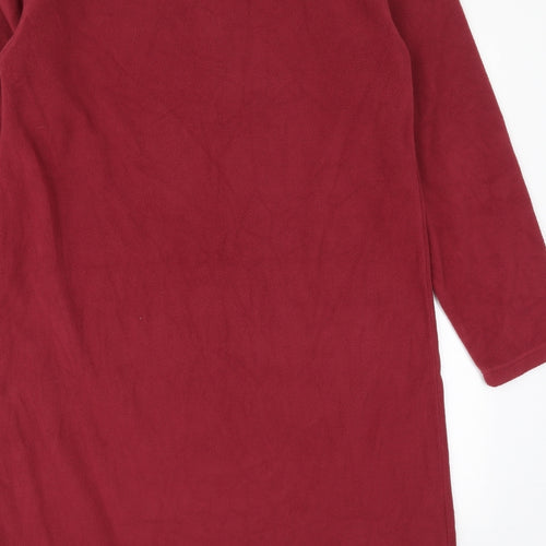 Cotton Traders Womens Red  Polyester T-Shirt Dress  Size S  Henley Pullover