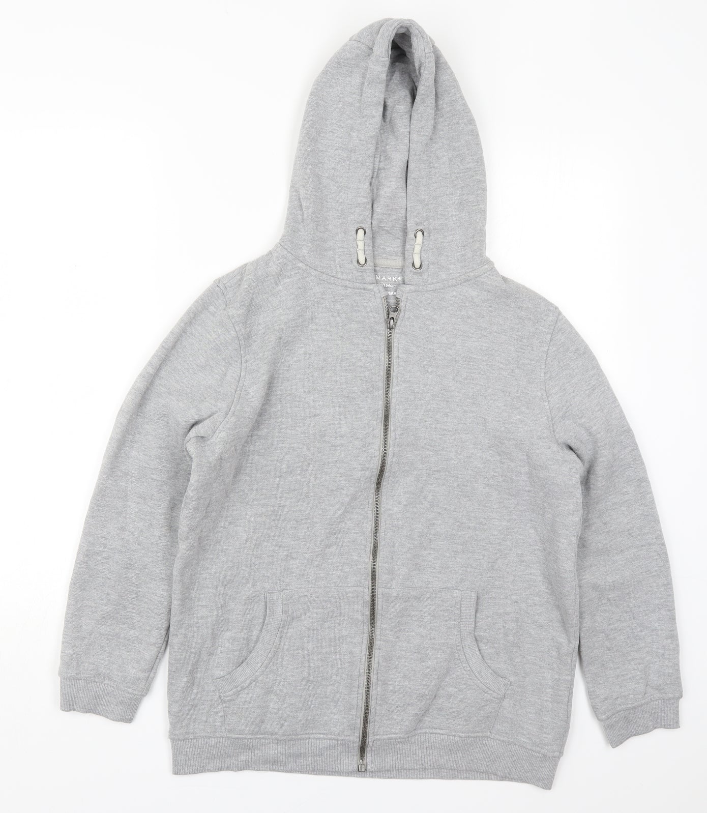 Primark Girls Grey  Cotton Full Zip Hoodie Size 13-14 Years  Zip