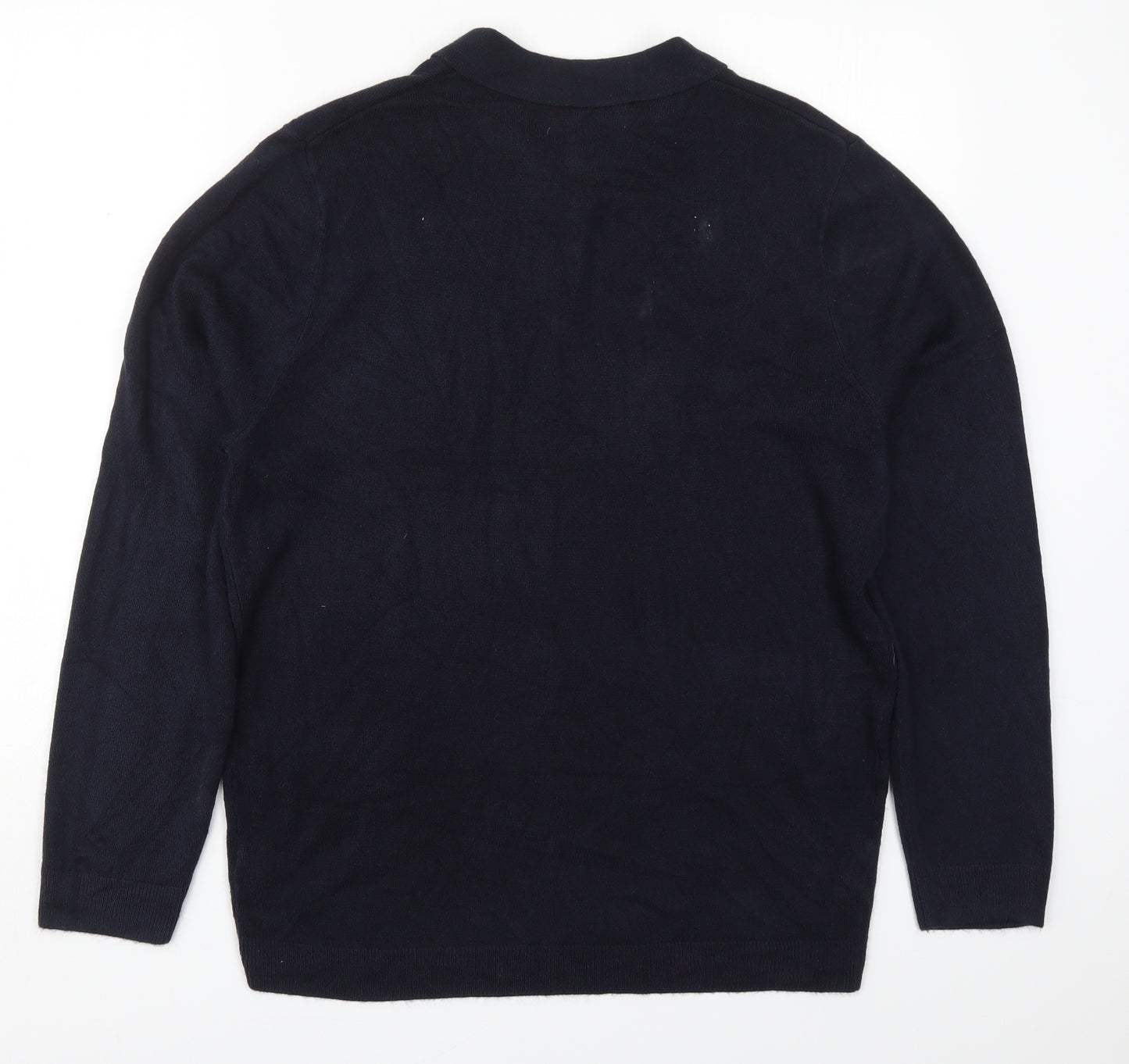 Matalan Mens Blue Collared  Acrylic Pullover Jumper Size L