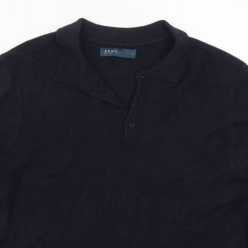 Matalan Mens Blue Collared  Acrylic Pullover Jumper Size L