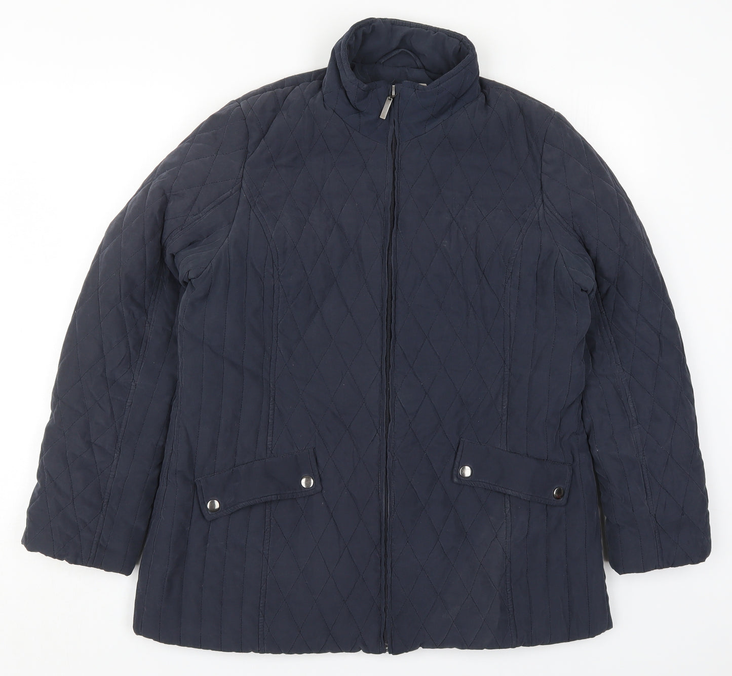 BHS Womens Blue   Quilted Coat Size 14  Zip
