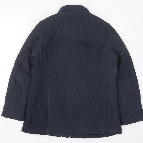 BHS Womens Blue   Quilted Coat Size 14  Zip