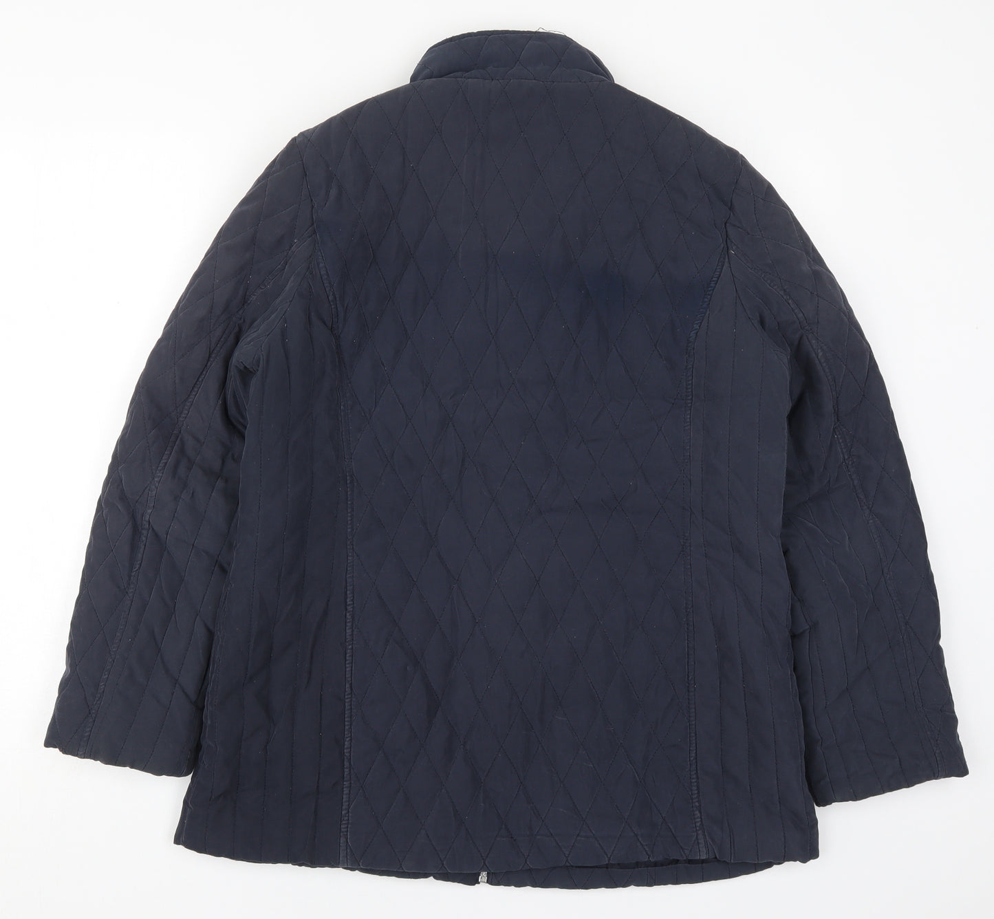 BHS Womens Blue   Quilted Coat Size 14  Zip