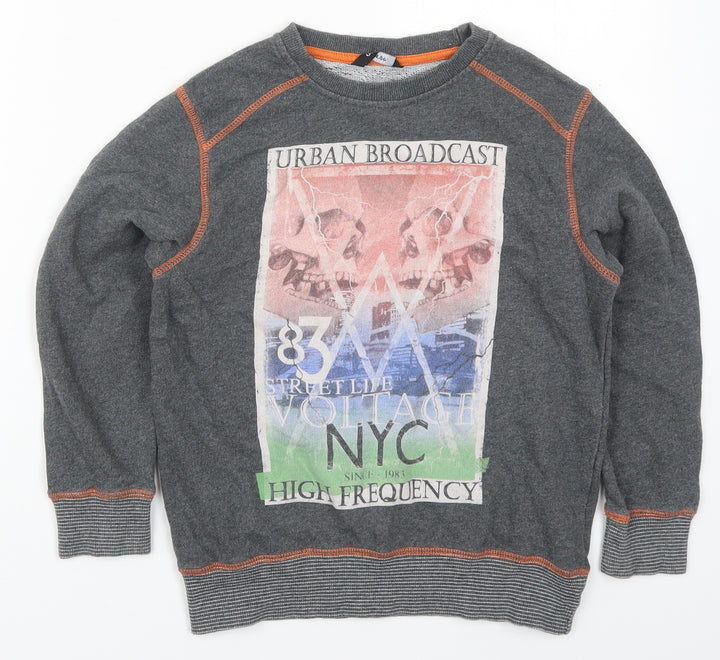 George Boys Grey  Cotton Pullover Sweatshirt Size 6-7 Years  Pullover - Street Life Voltage NYC