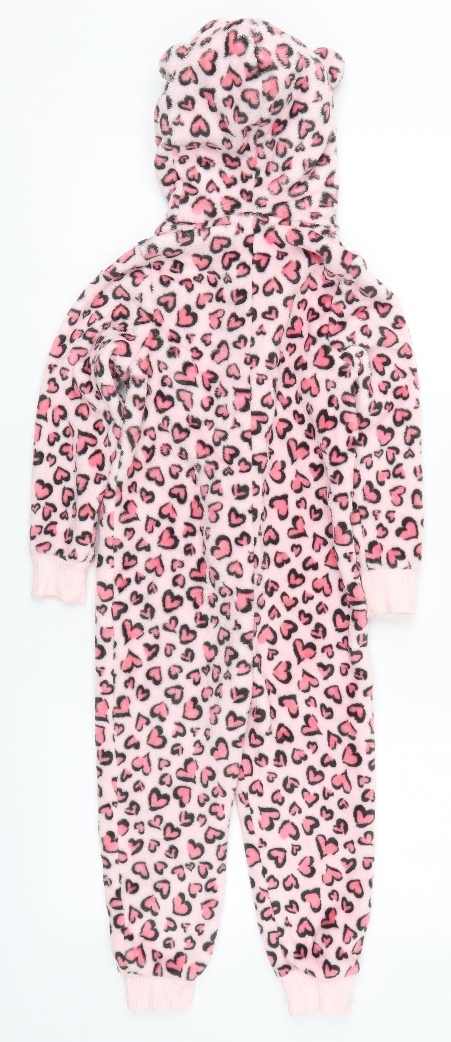 Matalan Girls Pink Geometric Polyester Top One Piece Size 3-4 Years  Zip - Love Hearts Loungewear