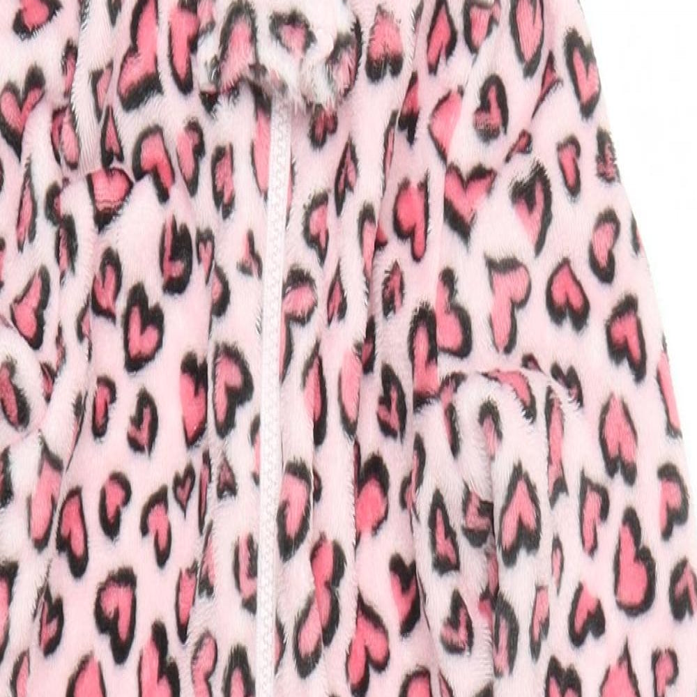 Matalan Girls Pink Geometric Polyester Top One Piece Size 3-4 Years  Zip - Love Hearts Loungewear