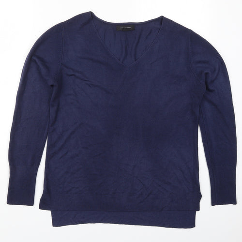 Atmosphere Womens Blue V-Neck  Acrylic Pullover Jumper Size 12