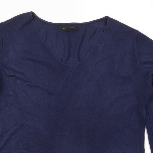Atmosphere Womens Blue V-Neck  Acrylic Pullover Jumper Size 12