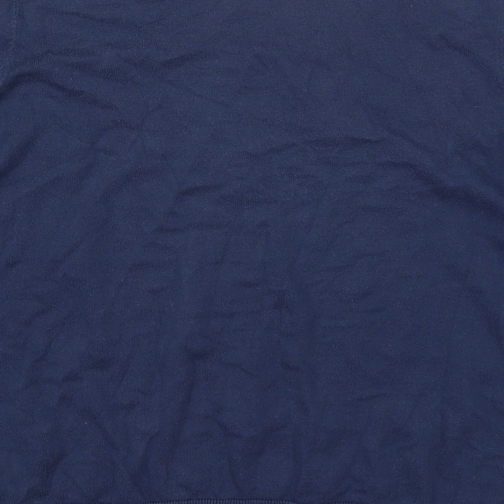 Marks and Spencer Womens Blue Roll Neck  Cotton Pullover Jumper Size 16   - Dragonflies