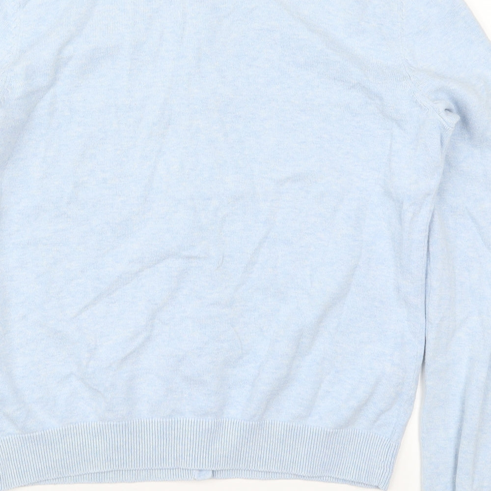 H&M Womens Blue V-Neck  Cotton Cardigan Jumper Size M