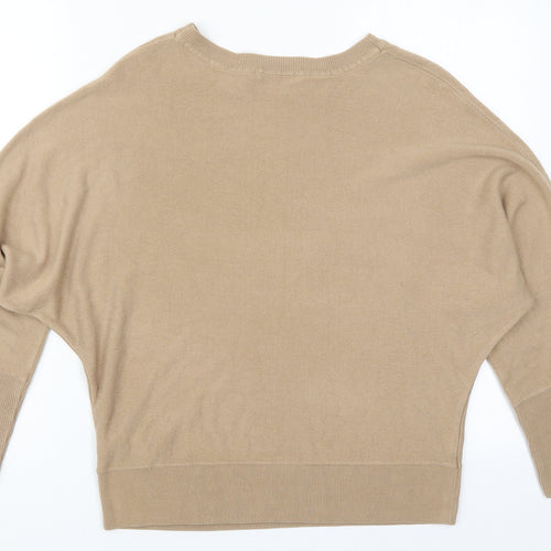 Marks and Spencer Womens Brown Round Neck  Acrylic Pullover Jumper Size 8