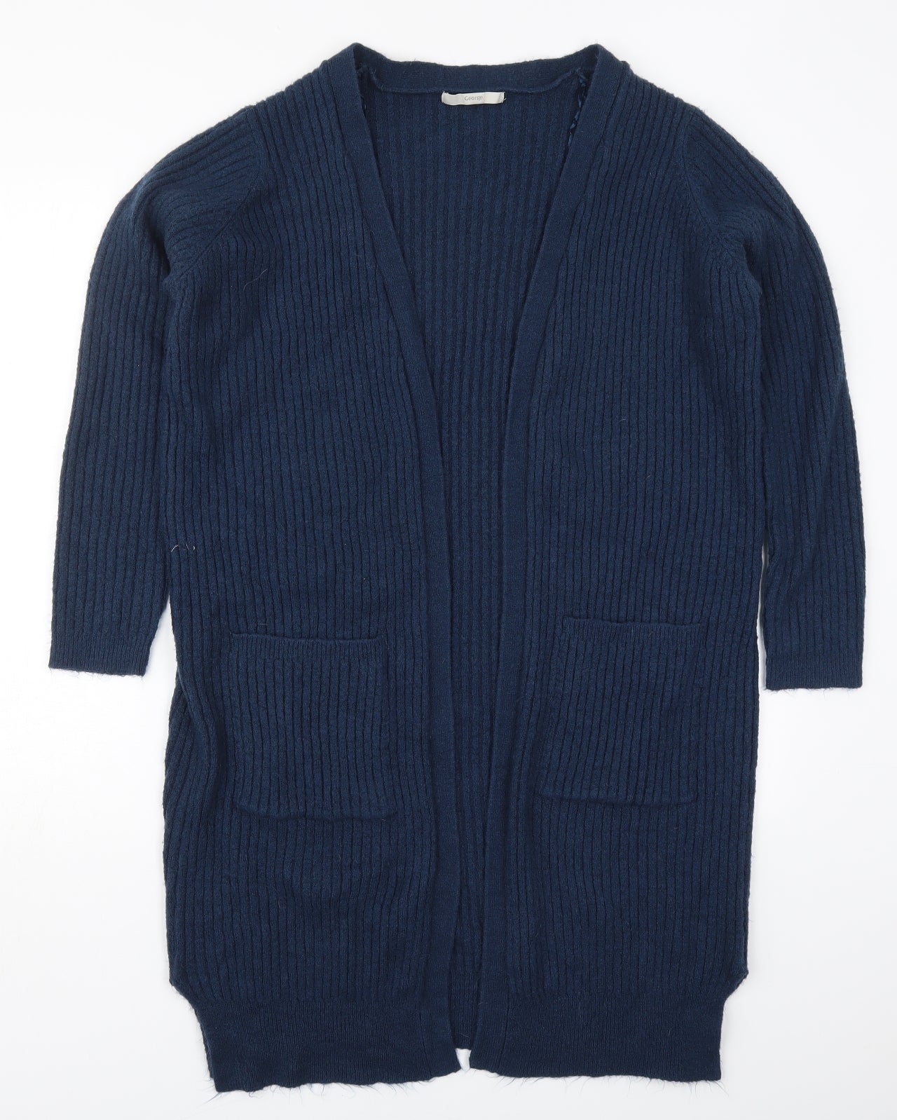 George Womens Blue V-Neck  Acrylic Cardigan Jumper Size 16