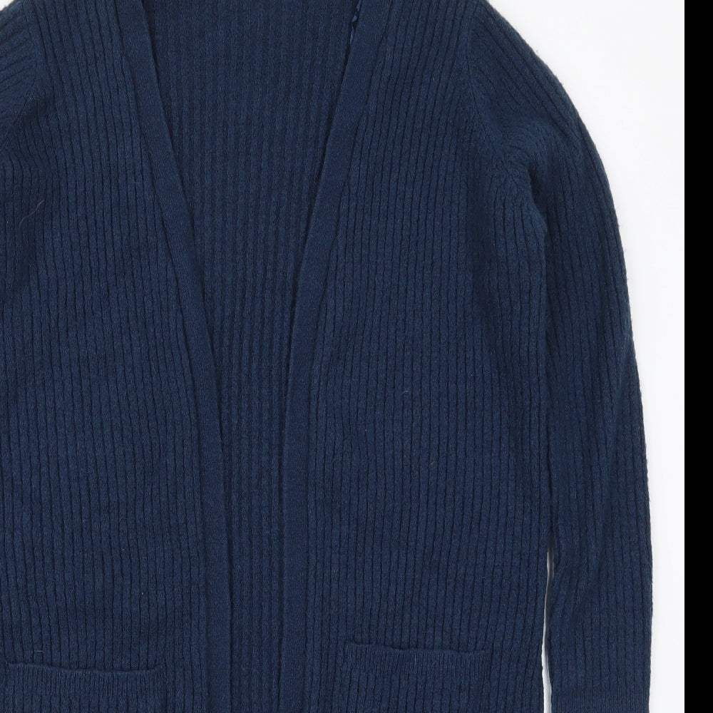 George Womens Blue V-Neck  Acrylic Cardigan Jumper Size 16